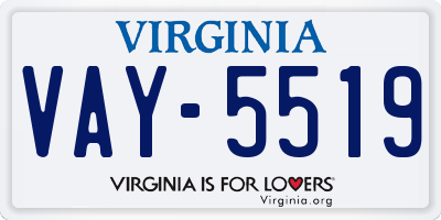 VA license plate VAY5519
