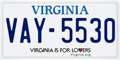 VA license plate VAY5530