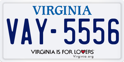 VA license plate VAY5556