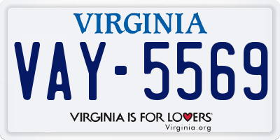 VA license plate VAY5569