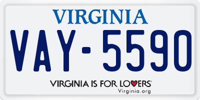 VA license plate VAY5590