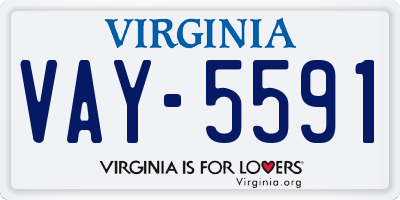VA license plate VAY5591