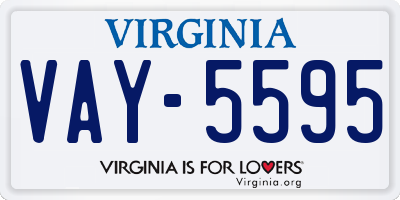 VA license plate VAY5595
