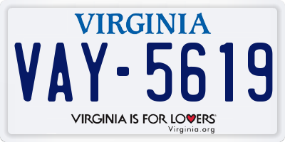 VA license plate VAY5619