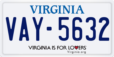 VA license plate VAY5632