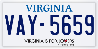 VA license plate VAY5659