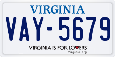 VA license plate VAY5679