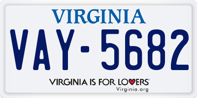 VA license plate VAY5682