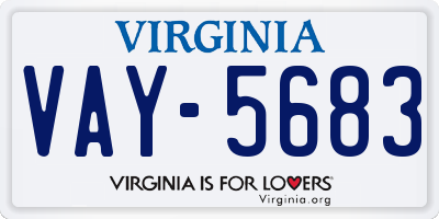 VA license plate VAY5683