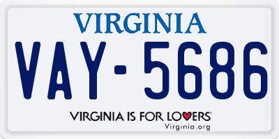 VA license plate VAY5686