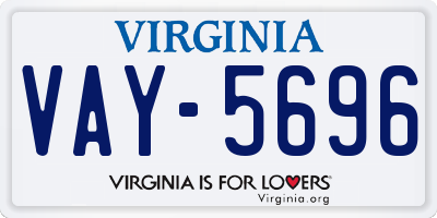VA license plate VAY5696