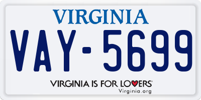 VA license plate VAY5699