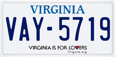 VA license plate VAY5719