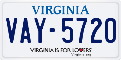 VA license plate VAY5720