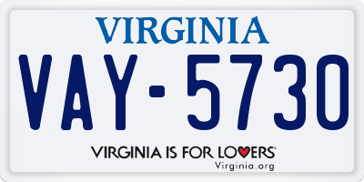 VA license plate VAY5730