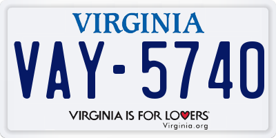 VA license plate VAY5740