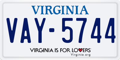 VA license plate VAY5744