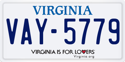 VA license plate VAY5779