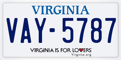 VA license plate VAY5787