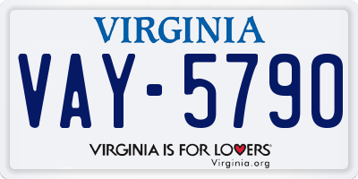 VA license plate VAY5790