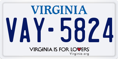 VA license plate VAY5824