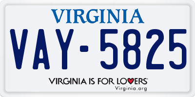 VA license plate VAY5825
