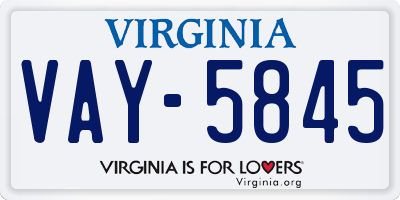 VA license plate VAY5845