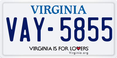 VA license plate VAY5855