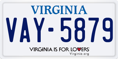 VA license plate VAY5879