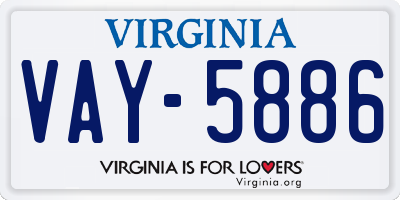 VA license plate VAY5886