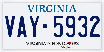 VA license plate VAY5932