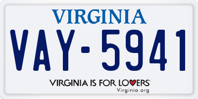 VA license plate VAY5941