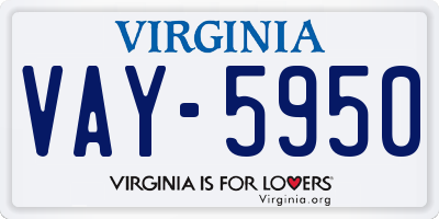 VA license plate VAY5950