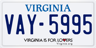 VA license plate VAY5995