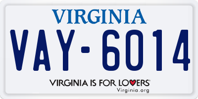 VA license plate VAY6014