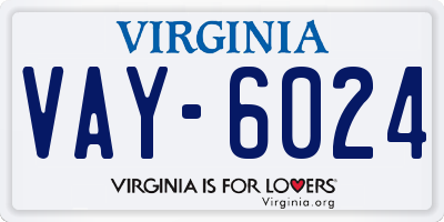 VA license plate VAY6024