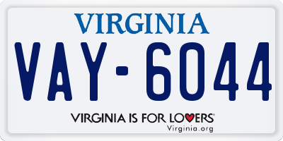 VA license plate VAY6044