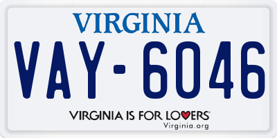 VA license plate VAY6046