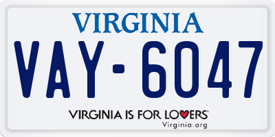 VA license plate VAY6047