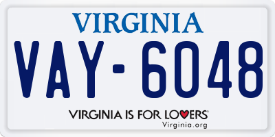 VA license plate VAY6048