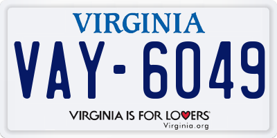 VA license plate VAY6049
