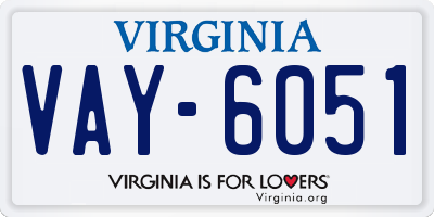 VA license plate VAY6051