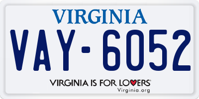VA license plate VAY6052