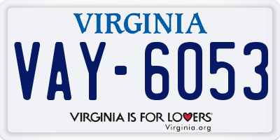 VA license plate VAY6053