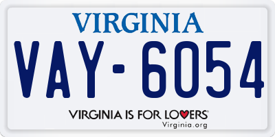 VA license plate VAY6054