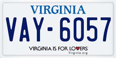 VA license plate VAY6057
