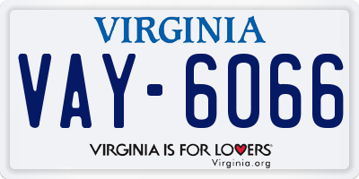 VA license plate VAY6066