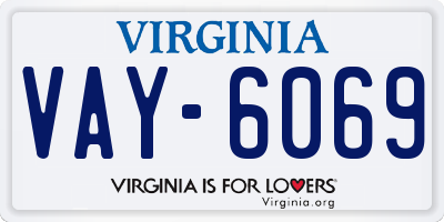 VA license plate VAY6069