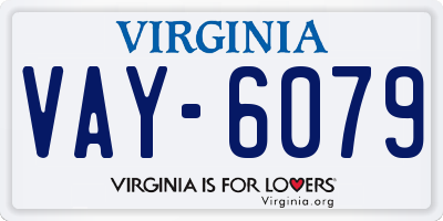 VA license plate VAY6079