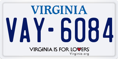 VA license plate VAY6084